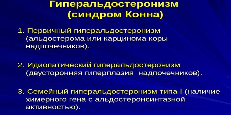 Виды синдрома Конна