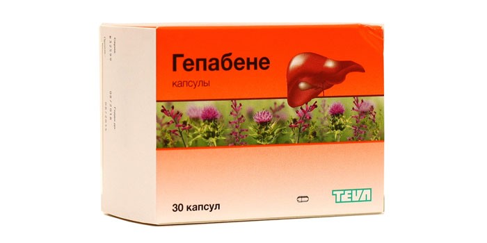 Капсулы Гепабене в упаковке