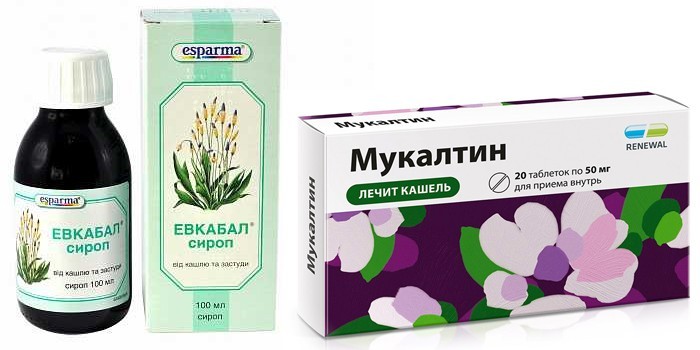 Сироп Эвкабал и таблетки Мукалтин
