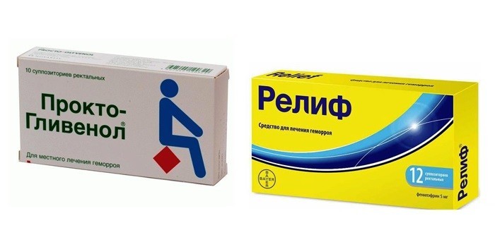 Свечи Прокто-Гливенол и Релиф