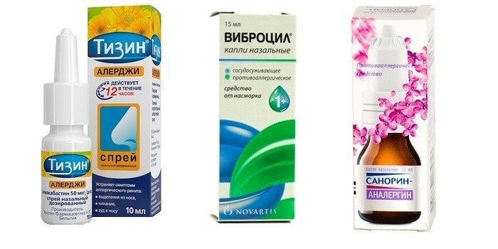 Капли Тизин, Виброцил и Санорин