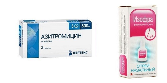 Таблетки Азитромицин и спрей Изофра