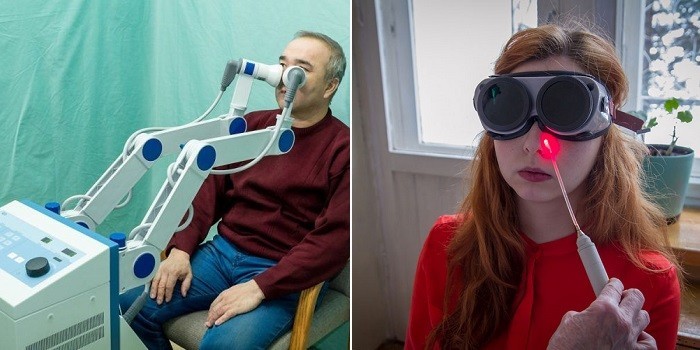 Люди на УВЧ и лазеротерапии