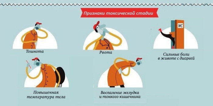 Симптоматика токсической стадии